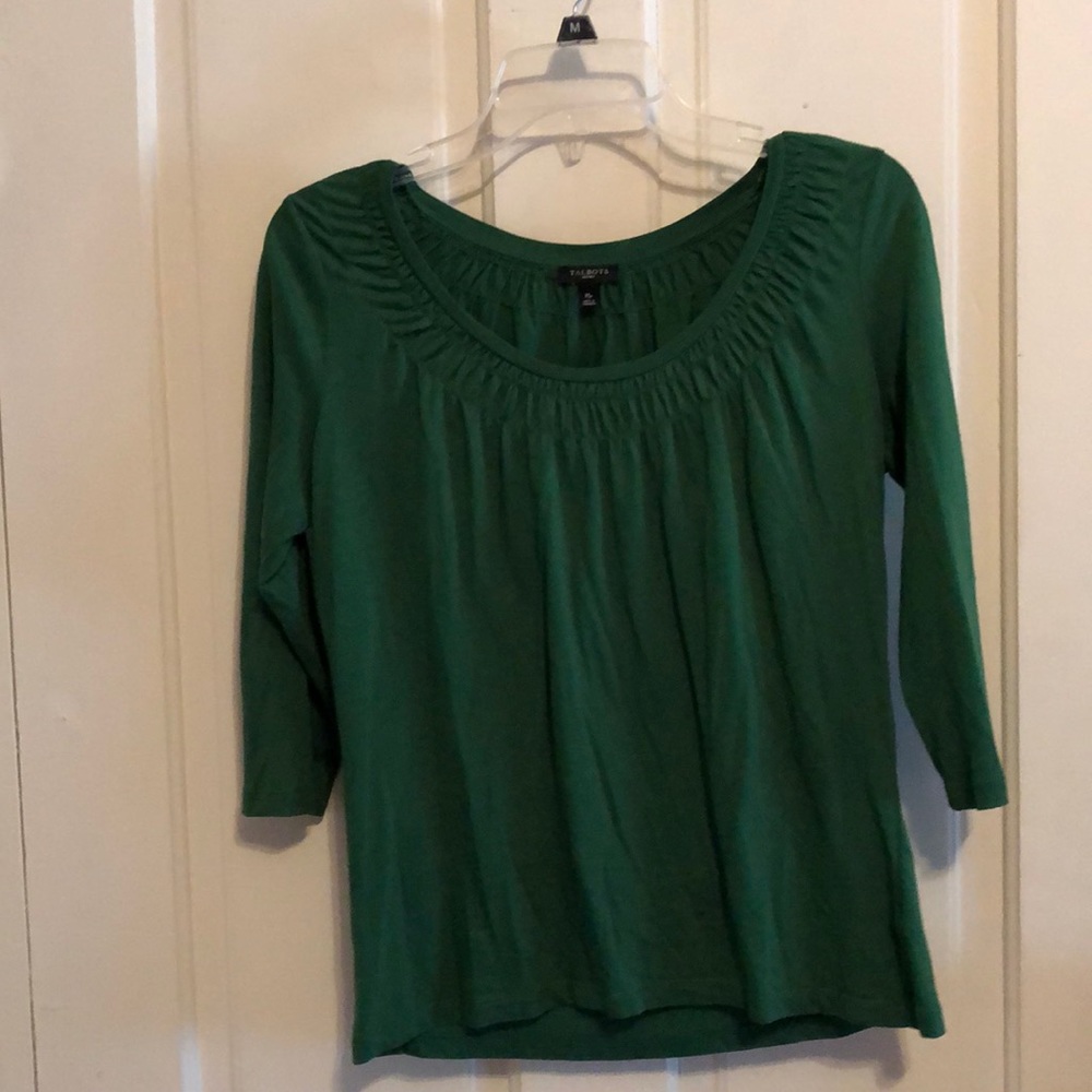 Talbots 3/4 sleeve tee shirt Kelly Green